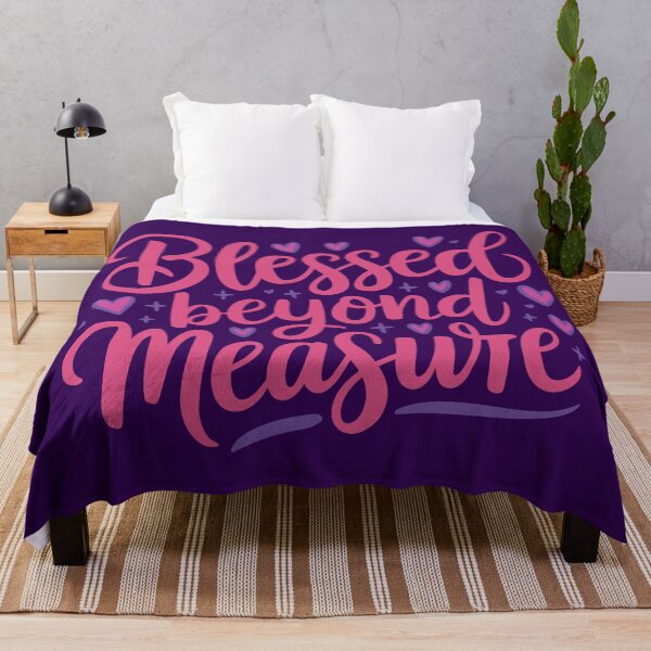 Item preview, "Blessed Beyond Measure" Inspirational Typography with Hearts designed and sold by serein32.