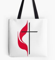 Methodist Cross & Flame Tote Bag
