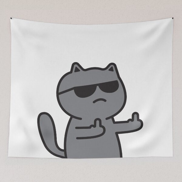 Item preview, Middle Finger Cat with glasses designed and sold by syamhnsb.