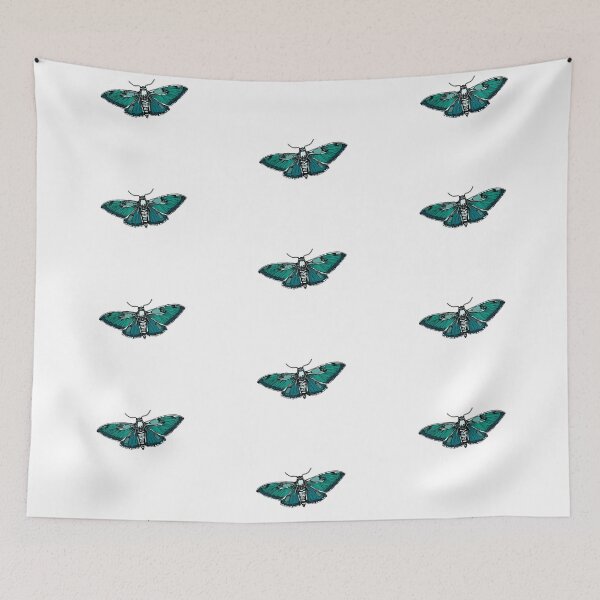 Item preview, Coloured detailed moth butterfly drawing designed and sold by aziza-doodles.