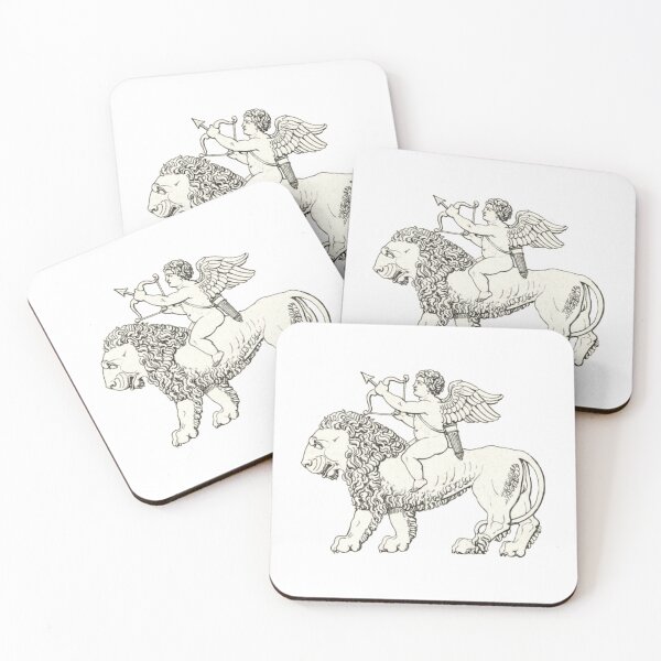 Item preview, Cupid on a Lion Illustration, Greek Mythology designed and sold by HawthorneFlame.