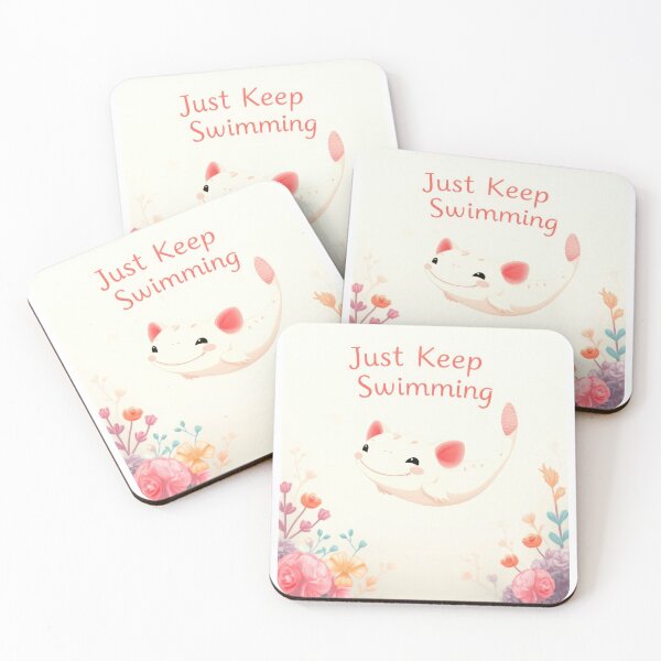 Item preview, Just Keep Swimming with Axolotl Charm designed and sold by duke818.