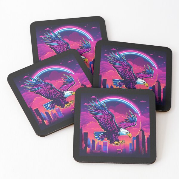 Item preview, Retro neon bald eagle.  designed and sold by NicMacTees.