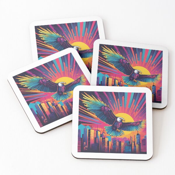 Item preview, Retro Sunburst eagle in the skyline designed and sold by NicMacTees.