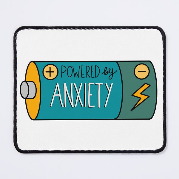 Item preview, Powered by anxiety battery designed and sold by aziza-doodles.