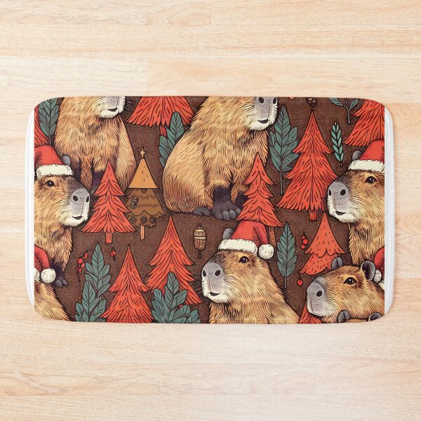 Item preview, Christmas Capybara Wallpaper designed and sold by Travelcases.
