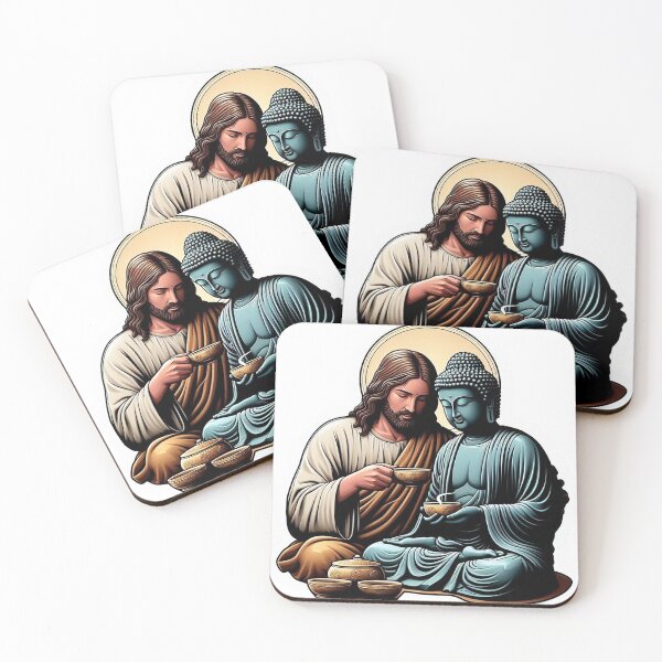 Item preview, Jesus and Buddha having tea designed and sold by parag2k.