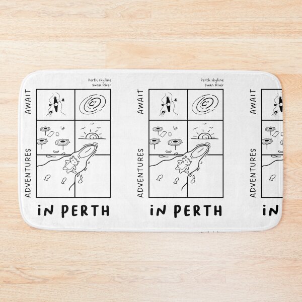 Item preview, Adventures Await in Perth | Illustration of a Cat with a Kayak   designed and sold by RM-Journey.