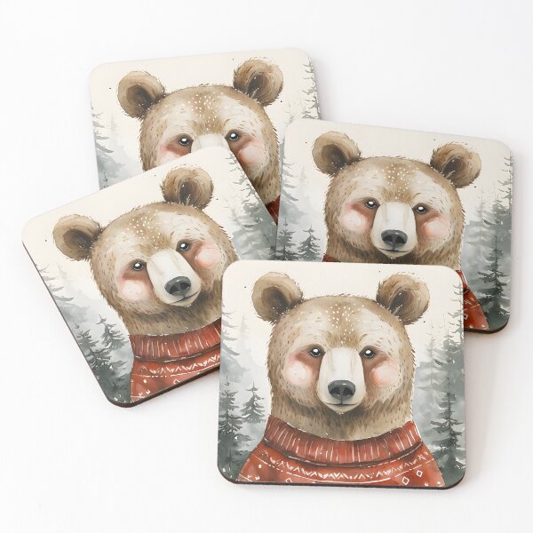 Item preview, Cozy Christmas Bear in Watercolor designed and sold by THEURSAMAJOR.