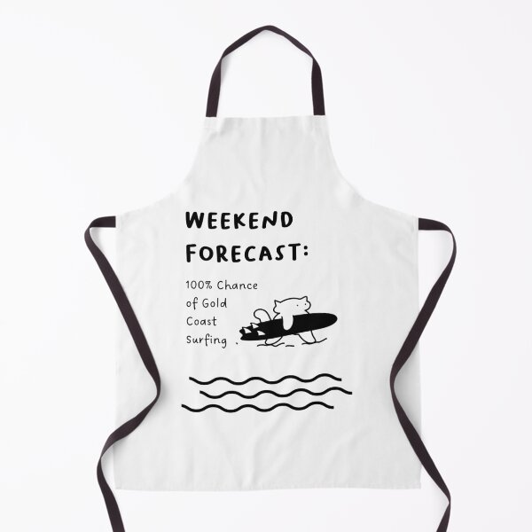 Item preview, Weekend Forecast: 100% Chance of Gold Coast Surfing | Illustration of a Cat Carrying a Surfboard designed and sold by RM-Journey.