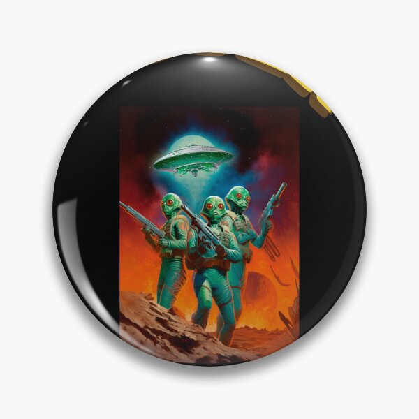Item preview, ALIENS, Outer Space, UFO, Invasion, Mars, SciFi, Vintage Sci Fi designed and sold by tshirtart2024.