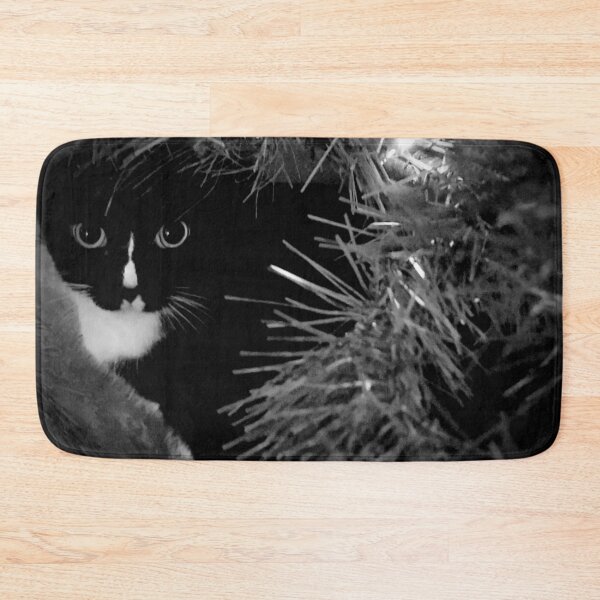 Item preview, Tuxedo Cat Christmas in Black & White designed and sold by Rebecca Jane.