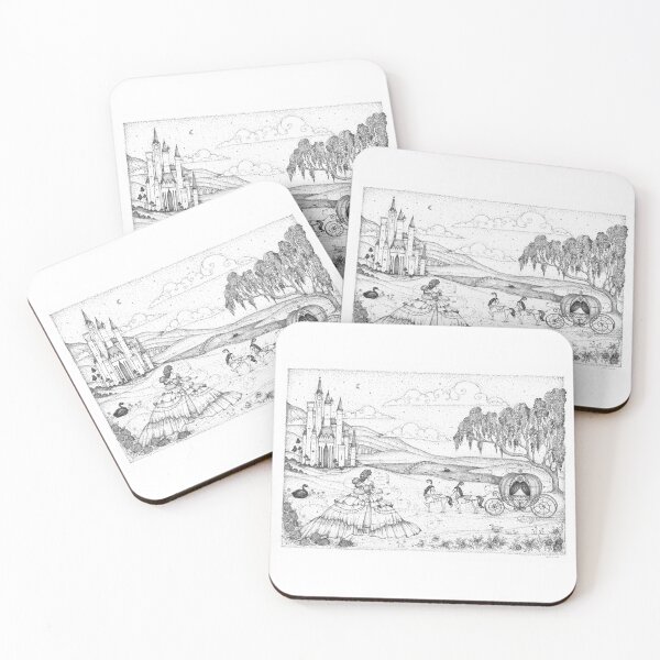 Item preview, Cinderella - Black and White ink drawing illustration designed and sold by Jessica  Jane.