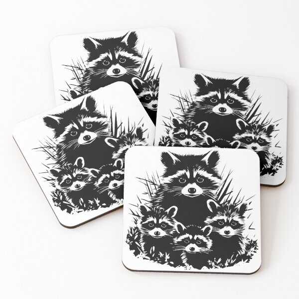 Item preview, Raccoon Family Woodland Animals Young Baby Coon Wildlife designed and sold by inkoutninja.