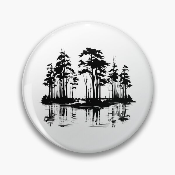 Item preview, Bald Cypress Tree Water Pond Swamp Wetland Grove Moss Evergreen designed and sold by inkoutninja.