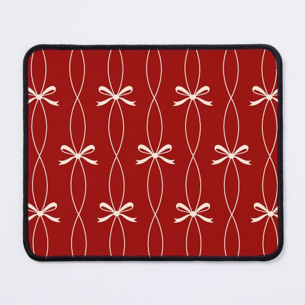 Item preview, Ribbon Lines and Bow Pattern VI in Ruby Red Brick designed and sold by nineFlorals.