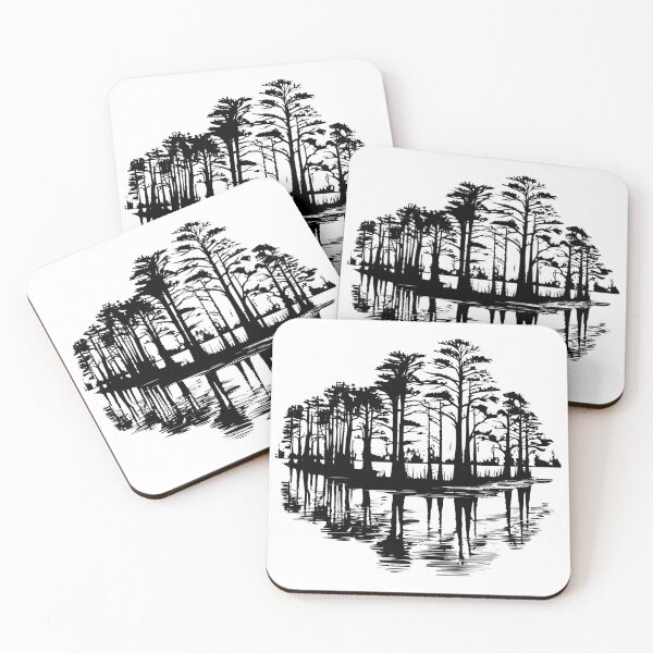 Item preview, Bald Cypress Tree Water Pond Swamp Wetland Grove Moss Evergreen designed and sold by inkoutninja.