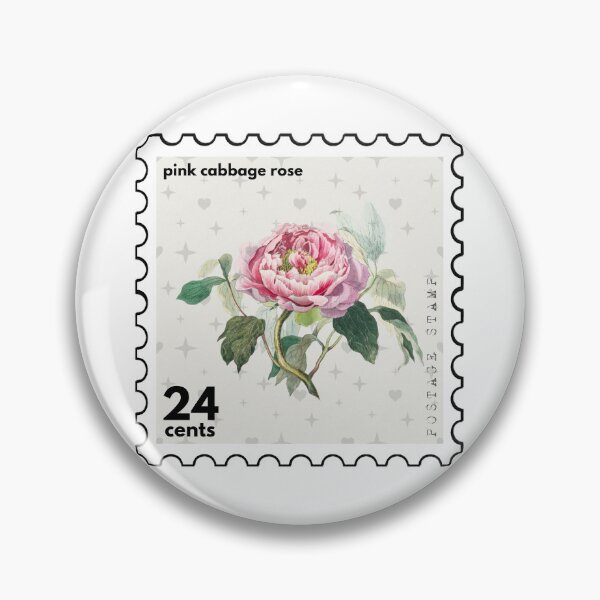 Item preview, Vintage Pink Cabbage Rose Postage Stamp designed and sold by RabbitK.