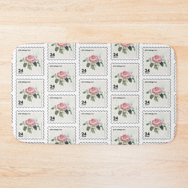 Item preview, Vintage Pink Cabbage Rose Postage Stamp designed and sold by RabbitK.