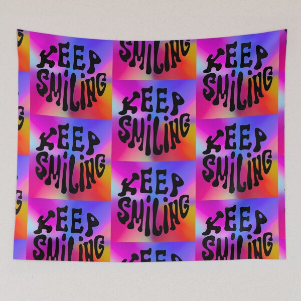 Item preview, Psychedelic Keep Smiling Design – Radiant Rainbow Colors & Positive Energy designed and sold by Fredster1966.