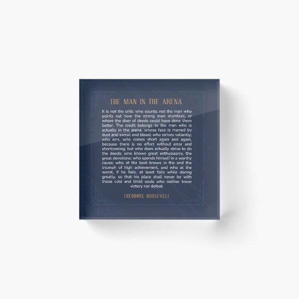 Item preview, The Man In The Arena Theodore Roosevelt Quotes  designed and sold by RetroVoyages.