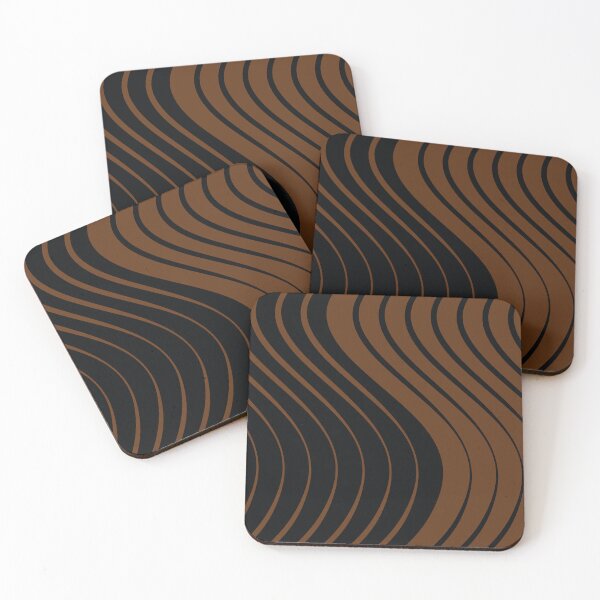 Item preview, Wavy Stripes and Lines VIIII in Black Brown Orange designed and sold by nineFlorals.