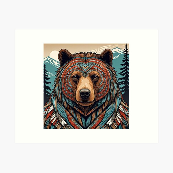 Item preview, Native Bear Scene designed and sold by Catherine Harrison.