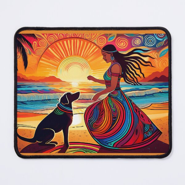 Item preview, Psychedelischer Sonnenaufgang am Strand - Psychedelische Strandkunst. designed and sold by Albertolandha.