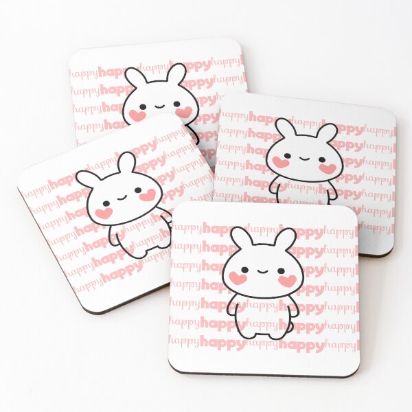 Item preview, Dressed with Happiness: Heart-Cheeked Bunny Bliss, Pink, Unique designed and sold by villacreativa.