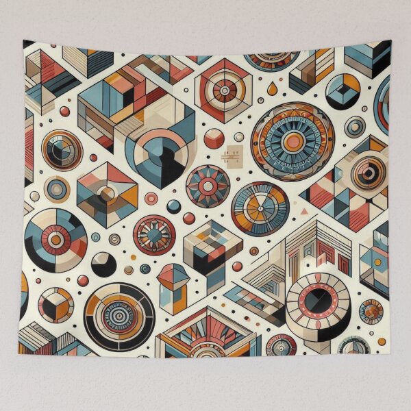 Artikelvorschau, Lebendige geometrische Musterkunst | Designkollektion mit farbenfrohen Formen entworfen und verkauft von TrendyDesign159.