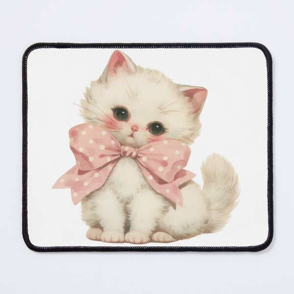 Item preview, Coquette Cat with Big Pink Bow designed and sold by Sromwit Bunrid.