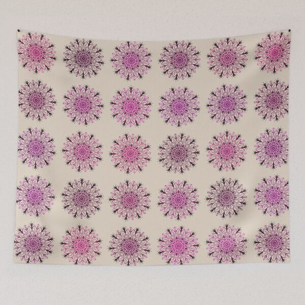 Item preview, Mandala Rustic -In line / Beige - reds designed and sold by Studio Variatio.