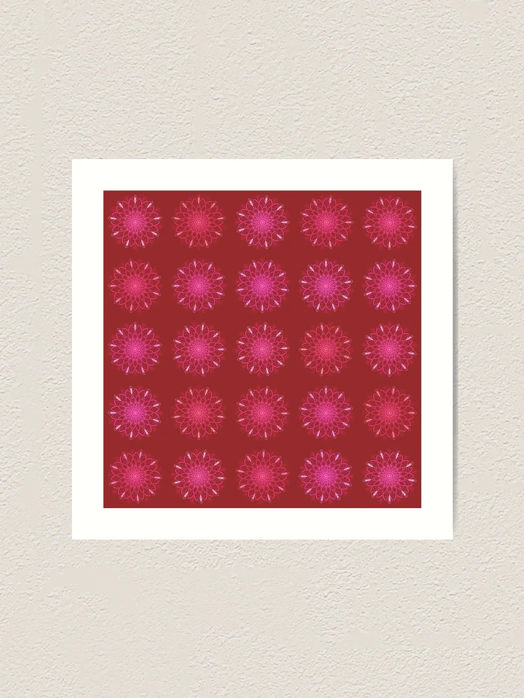 Aperçu 1 sur 3. Impression artistique avec l'œuvre Mandala Rustique - En ligne / Rouges créée et vendue par Studio Variatio.