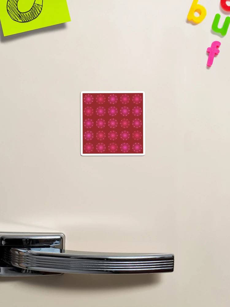 Aperçu 1 sur 3. Magnet avec l'œuvre Mandala Rustique - En ligne / Rouges créée et vendue par Studio Variatio.