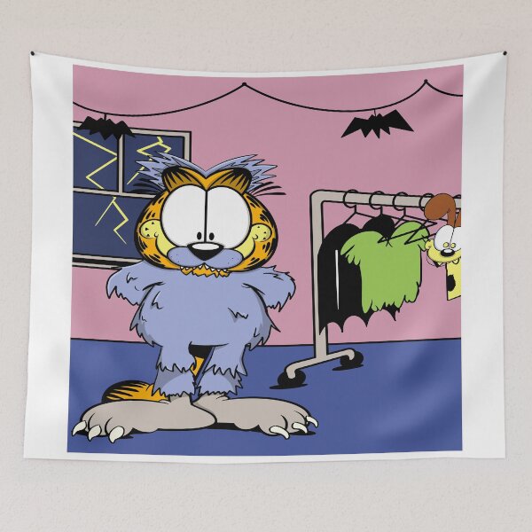 Item preview, Cartoon Cat Dressed as Werewolf in Halloween Attire designed and sold by shafinaelvira.