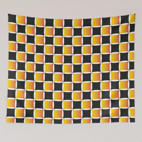 Item preview, Pattern of concave black and жовтий градієнт squares designed and sold by ZorianArt.