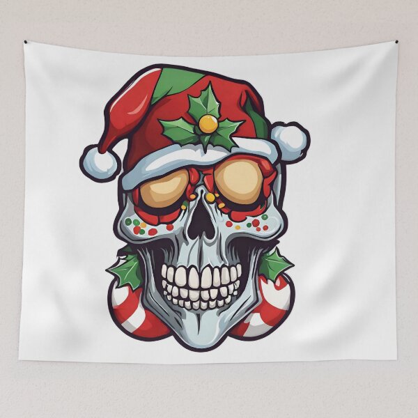 Item preview, Christmas skull|Christmas-themed Skull Design designed and sold by Shamrocx.