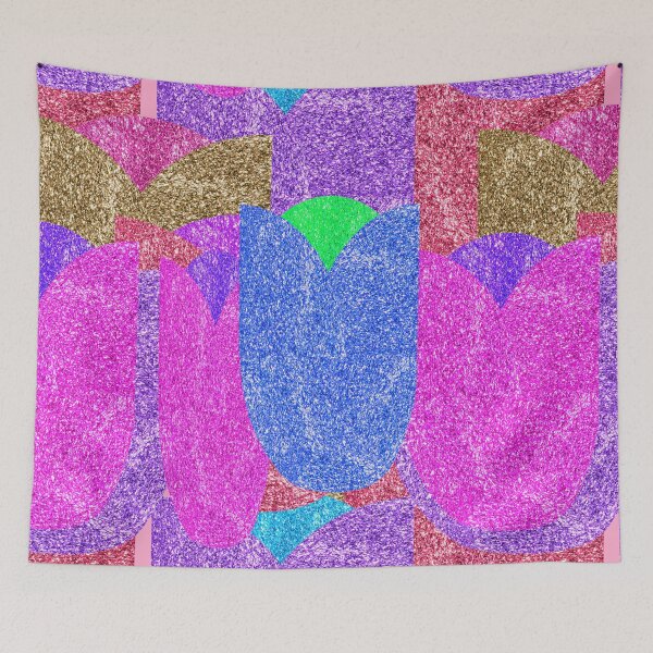 Item preview, Hand Drawn Glitter Tulips / Tulip Garden / Glitter Flower Garden designed and sold by Victoria Rose.