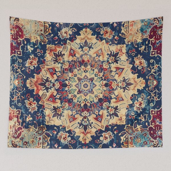 Artikelvorschau, Antiker Teppich Indigo Blau Mandala entworfen und verkauft von cadinera.