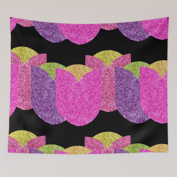 Item preview, Hand Drawn Colorful Glitter Tulip Garden designed and sold by Victoria Rose.