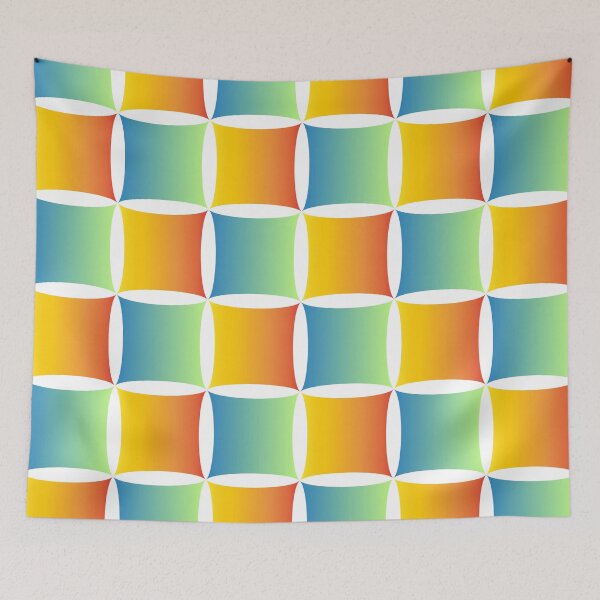 Item preview, A pattern of blue and yellow gradient squares designed and sold by ZorianArt.