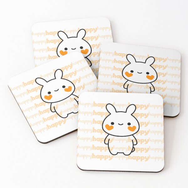 Item preview, Dressed with Happiness: Heart-Cheeked Bunny Bliss, Orange, Unique designed and sold by villacreativa.