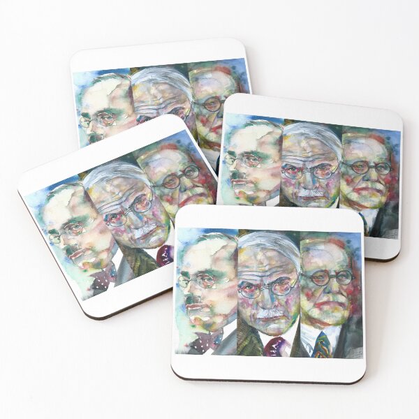 Item preview, THREE PSYCHOLOGISTS - ADLER JUNG FREUD - collage POSTER painting.1 designed and sold by lautir.