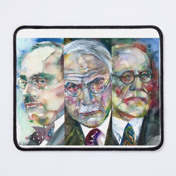 Item preview, THREE PSYCHOLOGISTS - ADLER JUNG FREUD - collage POSTER painting.1 designed and sold by lautir.