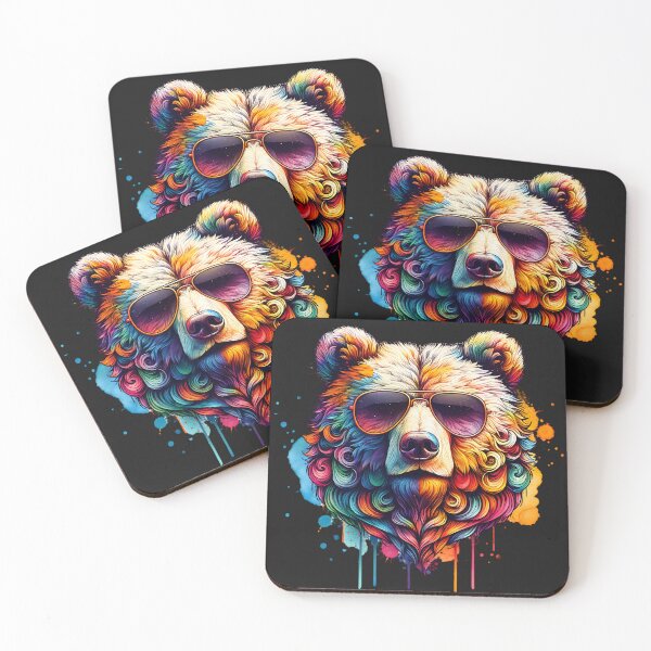 Item preview, Colorful Bear with Sunglasses designed and sold by AwesomeBeyondLimits.