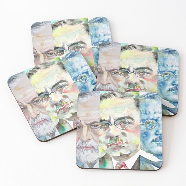 Item preview, THREE PSYCHOLOGISTS - FREUD ADLER JUNG - collage POSTER painting .3 designed and sold by lautir.