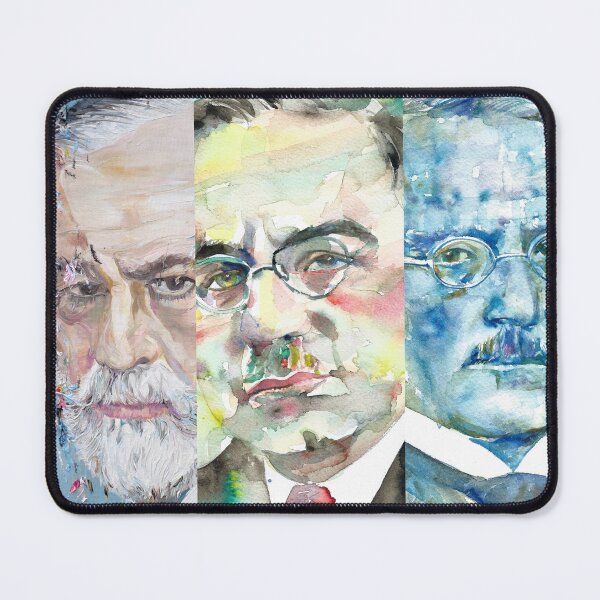 Item preview, THREE PSYCHOLOGISTS - FREUD ADLER JUNG - collage POSTER painting .3 designed and sold by lautir.