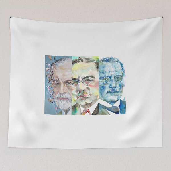 Item preview, THREE PSYCHOLOGISTS - FREUD ADLER JUNG - collage POSTER painting .3 designed and sold by lautir.