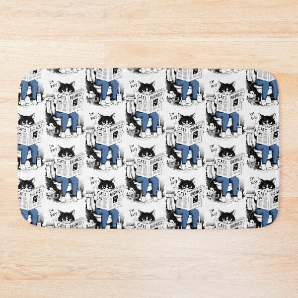 Item preview, Work job, busy with "Cat Business" - Funny Bathroom Art designed and sold by Pastel-Pulse.