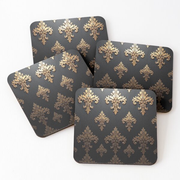 Item preview, Black & Antique Gold Ombre Damask designed and sold by DesignsByPrnces.